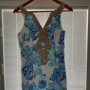 Lilly Pulitzer Blue Seashell Shift Dress - Size 2